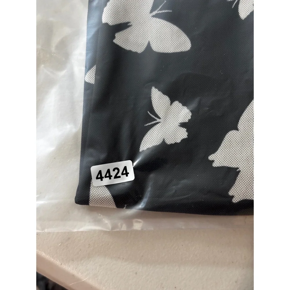 Wild Fable Womens Small Black White Butterfly Mesh Mini Skirt Lettuce Hem Y2K